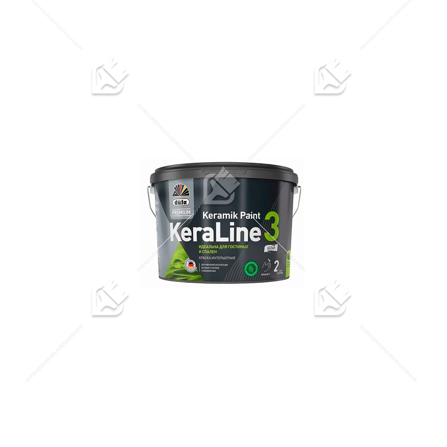Краска для стен и потолков Dufa Premium KeraLine Keramik Paint 3 глубокоматовая прозрачная база 3 2,5 л.