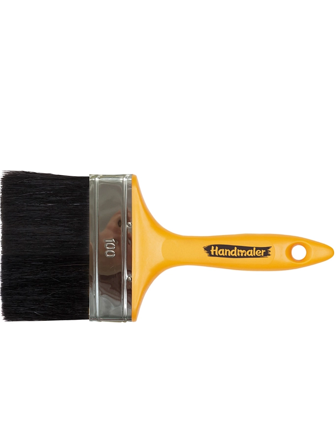 Кисть плоская Handmaler Yellow черная смешанная щетина пластиковая ручка 100 мм.