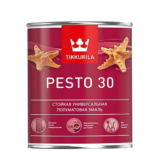 Эмаль универсальная Tikkurila PESTO 30 A полуматовая 0,9л