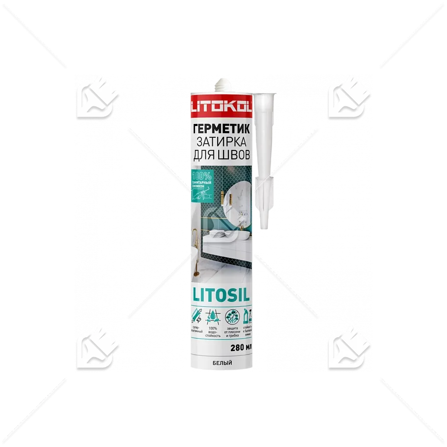 Герметик санитарный силиконовый Litokol Litosil шоколад 280 мл