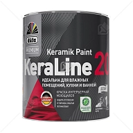 Краска для влажных помещений Dufa Premium KeraLine Keramik Paint 20 полуматовая белая база 1 2,5 л.