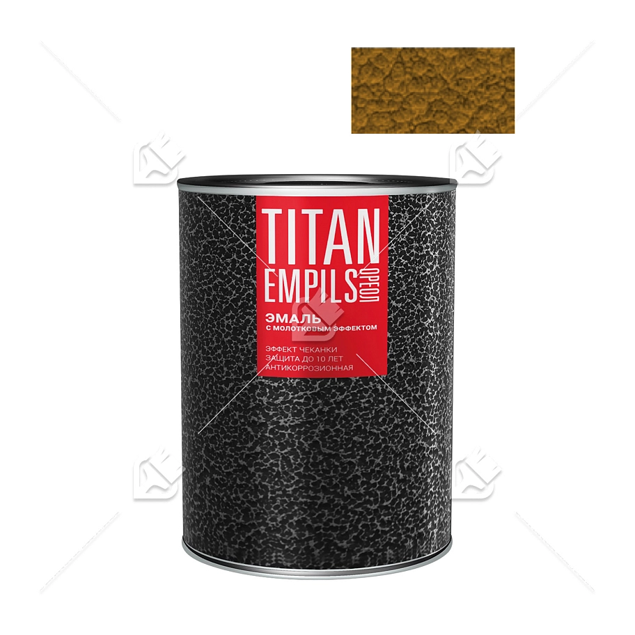 Эмаль для металлических поверхностей Ореол Titan молотковая глянцевая медная 0,8 кг