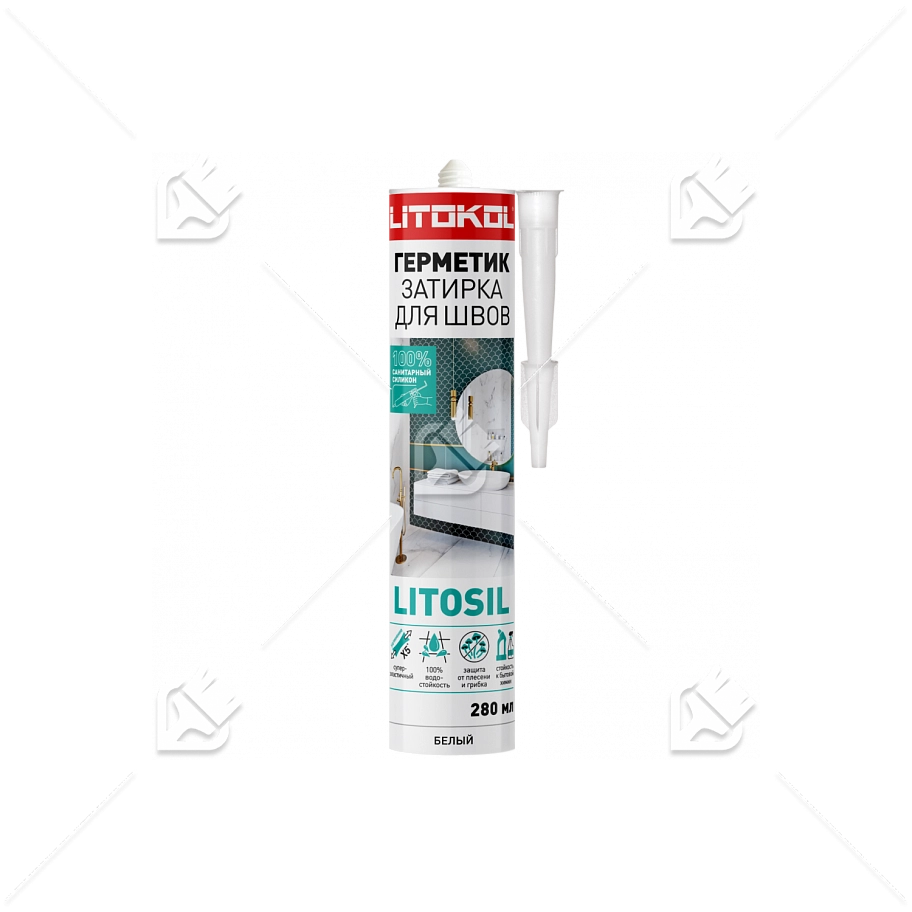 Герметик санитарный силиконовый Litokol Litosil прозрачный 280 мл