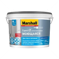 Краска для стен и потолков латексная Marshall Export-2 глубокоматовая база BW 9 л.