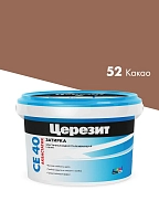 Затирка для швов до 10 мм водоотталкивающая Церезит СЕ 40 Аквасатик 52 какао 2 кг