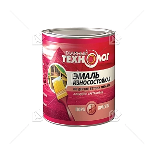 Эмаль универсальная алкидно-уретановая износостойкая Главный Технолог коричневая 2,1 л.