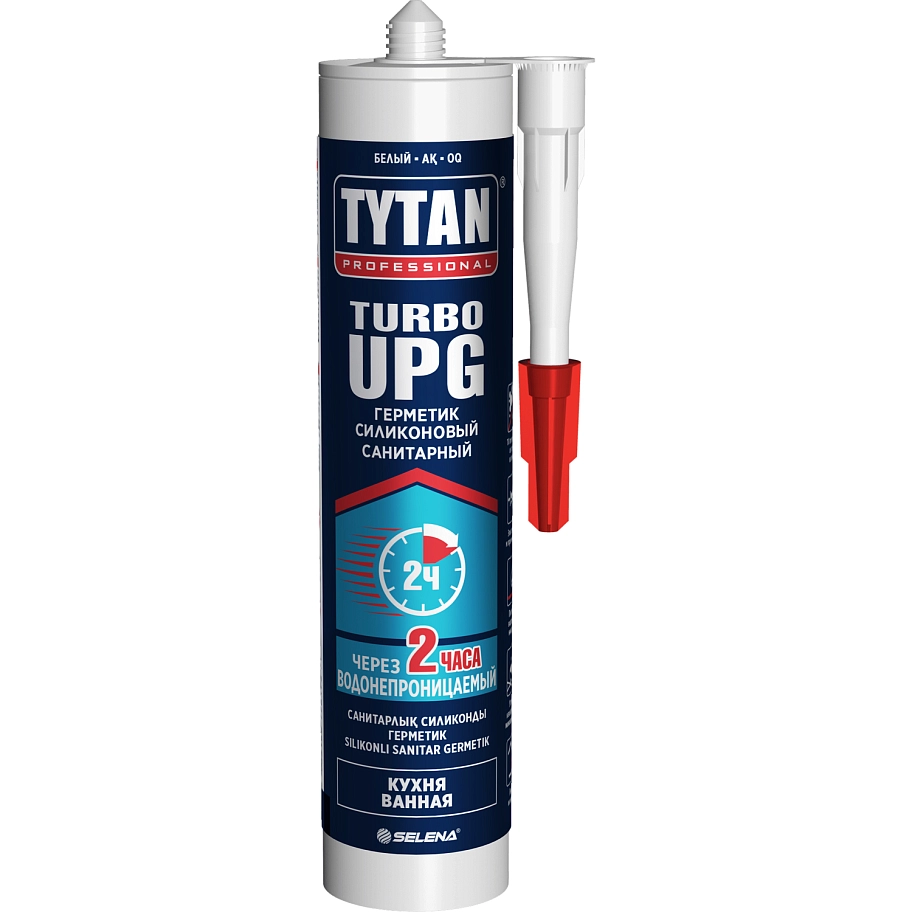 Герметик силиконовый санитарный Tytan Professional UPG TURBO белый 280 мл