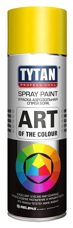 Краска универсальная аэрозольная акриловая Tytan Professional Art of the colour RAL 1018 желтая 400 мл.