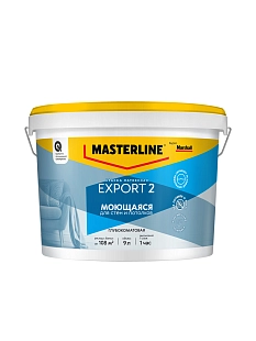 Краска для стен и потолков латексная Masterline Export-2 глубокоматовая база BW 9 л