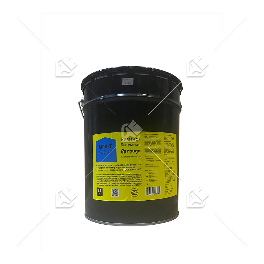 Мастика гидроизоляционная резино-битумная Грида МГХ-Т 21 кг.