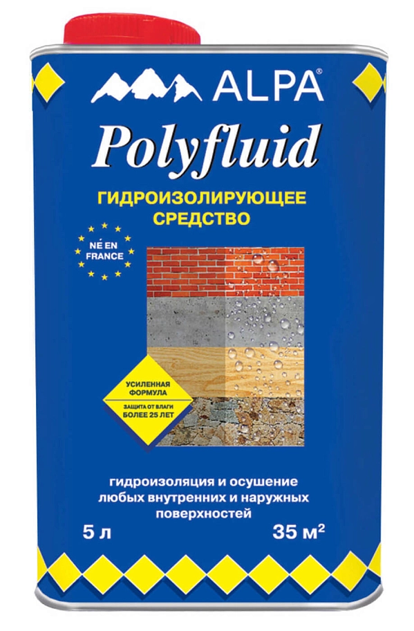 Средство гидроизолирующее Alpa Polyfluid 1 л.