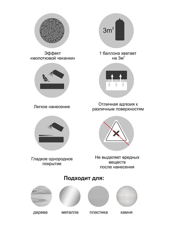 Краска универсальная аэрозольная акриловая Eastbrand Monarca молотковая коричневая  520 мл. 