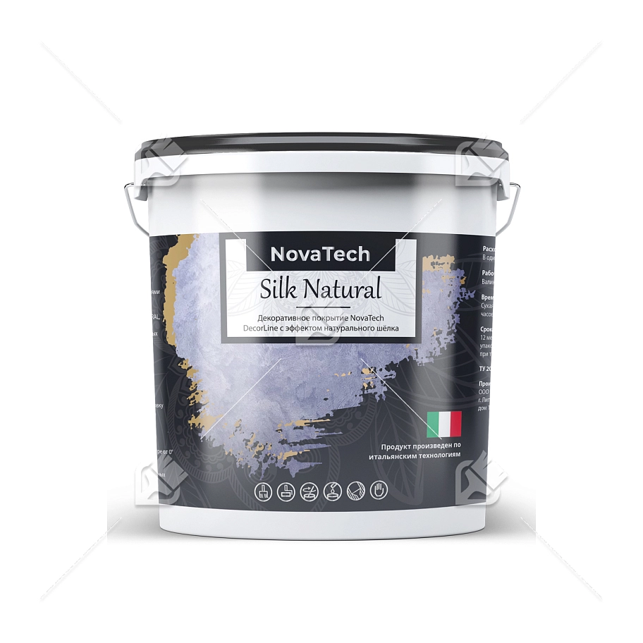 Краска декоративная NovaTech Silk Natural с эффектом натурального шелка 1 л