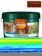 Пропитка декоративная для защиты древесины Pinotex Classic Plus 3 в 1 красное дерево 9 л.