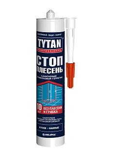 Герметик силиконовый санитарный нейтральный Стоп плесень Tytan Professional прозрачный 280 мл