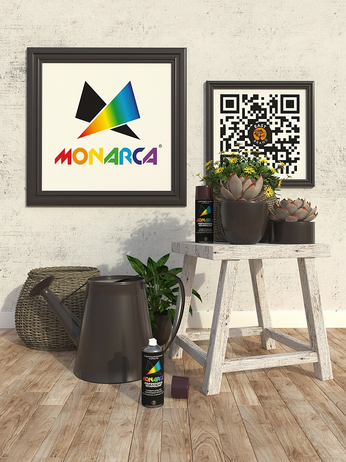 Краска универсальная аэрозольная акриловая Eastbrand Monarca RAL 8019 серо-коричневая 520 мл.