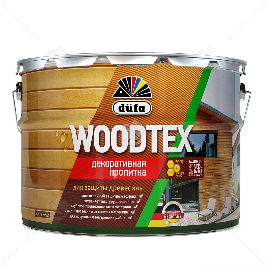 Пропитка декоративная для защиты древесины алкидная Dufa Woodtex рябина 9л