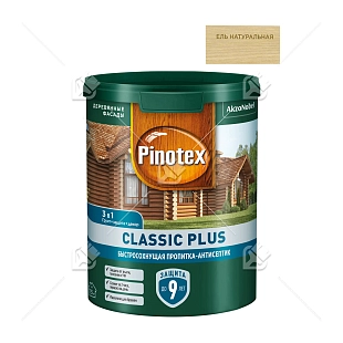Пропитка декоративная для защиты древесины Pinotex Classic Plus 3 в 1 ель натуральная 0,9 л.