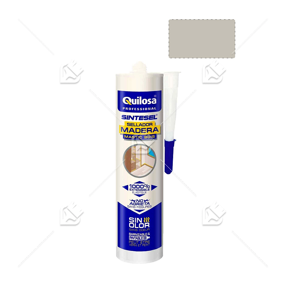 Герметик акрил-силиконовый для дерева Quilosa Madera Sintesel светло-серый дуб 280 мл.