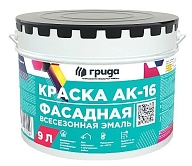Краска фасадная всесезонная АК-16 База А  9л/12,6 кг