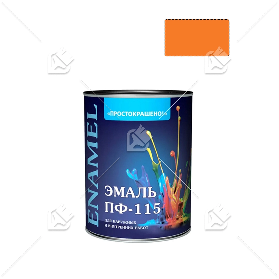 Эмаль ПФ-115 универсальная алкидная Простокрашено оранжевая 0,8 кг