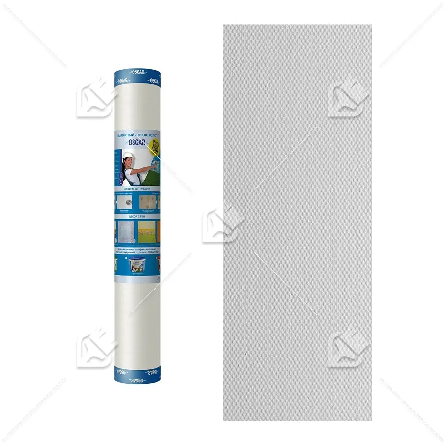 Стеклообои под покраску Oscar Рогожка потолочная 1х25 м.
